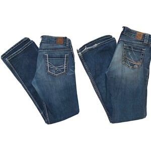 BKE Culture Stretch Jeans 28x33.5 Women Bootcut Dark Denim BWX2524 BWX1303 LOT